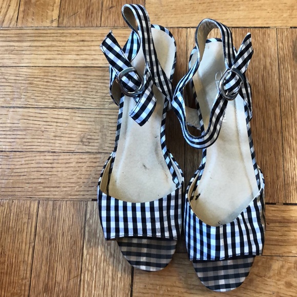 WORN ONCE Chinese Laundry Gingham Heels sz10 - Picture 4 of 4